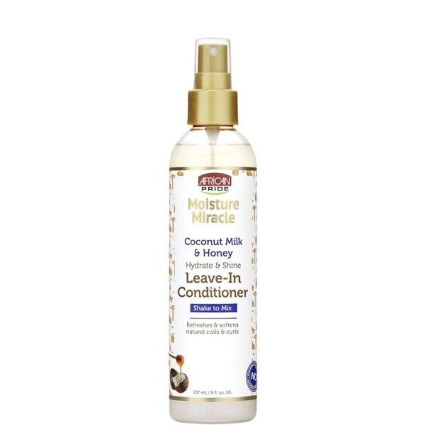 Spray Revitalisant sans rinçage aux lait de Coco et Miel Leavin-in Conditioner AFRICAN PRIDE MOISTURE MIRACLE