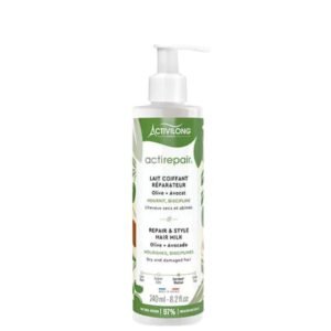 Lait de coiffage réparateur à l’huile d’olive et avocat bio Actirepair Activilong 240ml