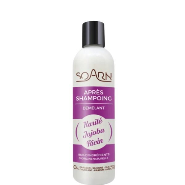 Après-shampoig démêlant karité jojoba ricin cheveux secs – SOARN 250ml