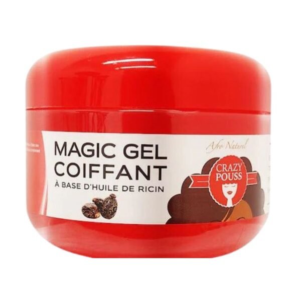 MAGIC GEL COIFFANT FIXATION EXTRA FORTE À L'HUILE DE RICIN CRAZY POUSS - AFRO NATUREL - 500 ML
