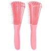 BROSSE ULTRA DÉMÊLANTE NAYS CURL BRUSH + 2 PEIGNES SPÉCIALE CHEVEUX BOUCLÉS FRISÉS ET CRÉPUS COULEUR ROSE